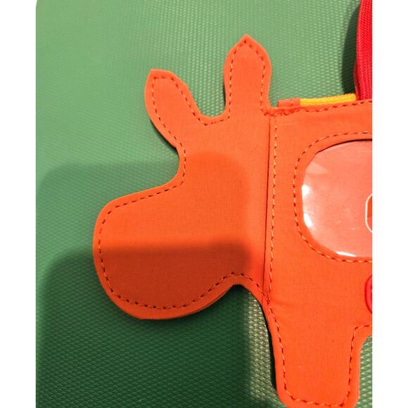 LUG Bag Tag Peekaboo Hippo New Elastic Strap Zip Pocket ID window Sunset orange - Picture 4 of 9